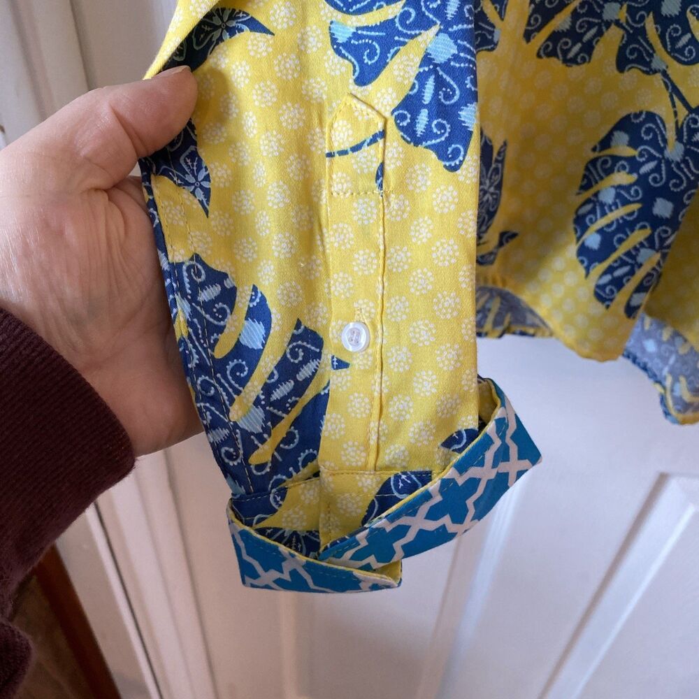 Ruby Rd. Women’s Size 16 Button Up Shirt Long Sleeve Yellow Colorful - Picture 5 of 10